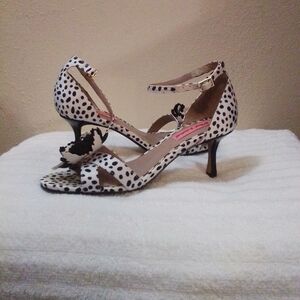 Betsey Johnson Black and White Polka Dot Heels